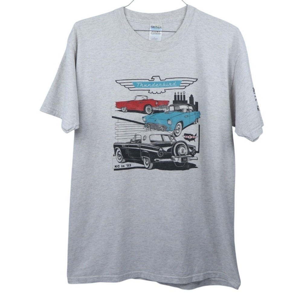 VTG Ford Thunderbird Car Graphic T-Shirt Retro Cotton 2003 Centennial Large